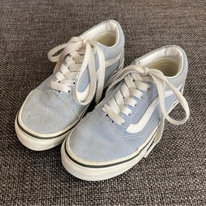 Vans Kids Old Skool V Core Lace Up Sneakers Size 11.5, Dusty Blue, Suede Details